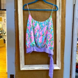 Lilly Pulitzer Pink and Blue Top with Purple Trim